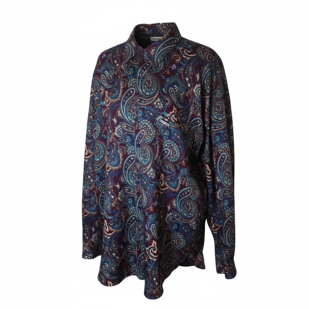 Vintage GUESS Georges Marciano Paisley Tunic Blouse Top Womens Oversized  Rayon